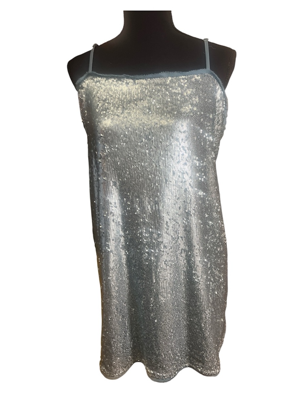 NWT Lulus Light BlueSequin Slip Dress Size L